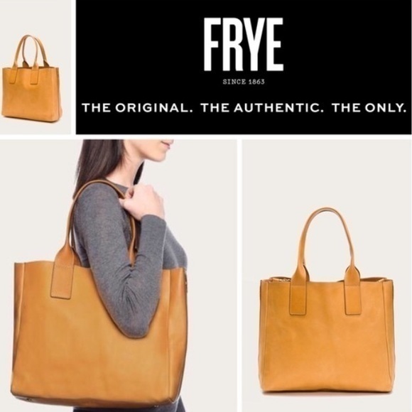 Frye Ilans yellow brown tote bag - Picture 1 of 11